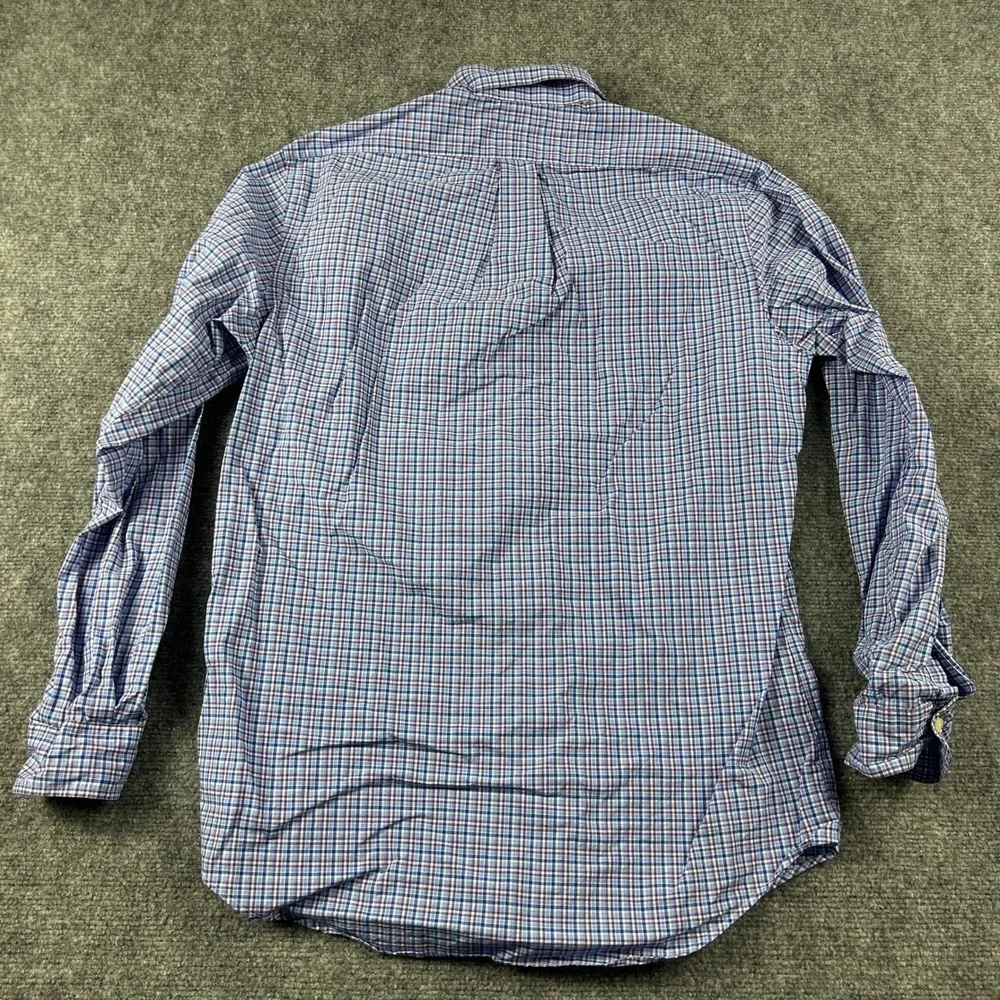 Ralph Lauren Button Down‎ Shirt Mens M Blue Purple Plaid Classic Fit Long Sleeve
